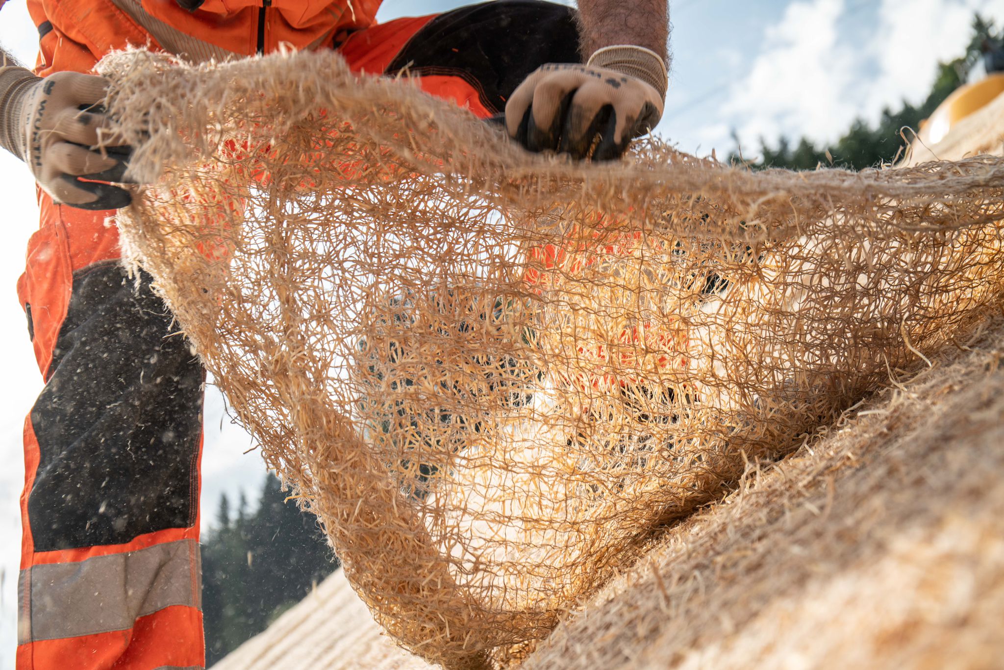 Laine Bois Tapis Anti Erosion Main